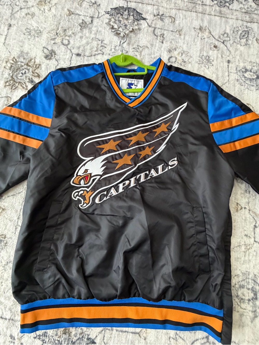 STARTER Black, Blue & Orange Capitals Pullover Jacket